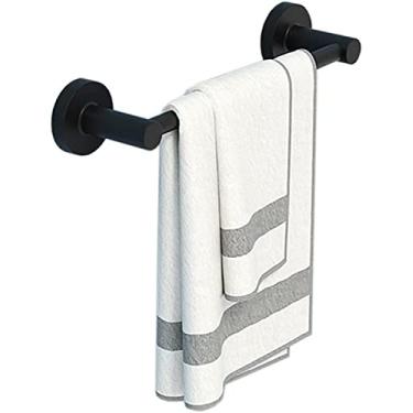 Imagem de 3FLQOOPP Toalheiro Suporte de toalha de banho barra de toalha único montado na parede, haste de toalha de aço inoxidável 30 cm-98 cm, barra de toalha redonda para banheiro cozinha, preto/30 cm