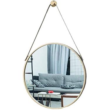Imagem de Espelho redondo de metal pingente diâmetro 40 a 80 cm espelho deitado espelho banheiro com corrente espelho de parede espelho de parede (tamanho: 70x70cm) (70x70cm) (70x70cm)