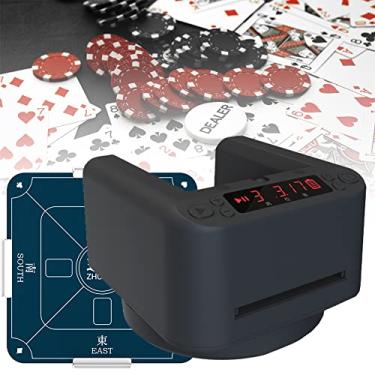 Imagem de Máquina de revendedor de cartões totalmente automática, máquina de revendedor de cartões portátil com rotação de 360° com toalha de mesa de pôquer recarregável, embaralhador de cartas para 2 a 8