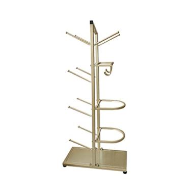 Imagem de ZDJZMGZ Suporte de bola de exercício de academia comercial rack de armazenamento de basquete vertical rack de armazenamento de bola suporte de garagem para vôlei futebol basquete, ouro 50 x 23 x 110