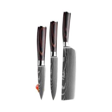 Imagem de Conjunto De Facas De Cozinha Profissional Em Aço Damasco Chef Faca De 