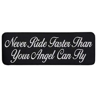 Imagem de Hot Leathers Costura ou ferro bordado, nunca anda mais rápido do que.. Patch 4 Jaqueta e colete de couro jeans PPR1006-10L x 10A