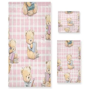 Imagem de xigua Conjunto de toalhas de banheiro Bears toalha de banho macia absorvente de 3 peças toalha de mão toalhas decorativas para banheiro, academia, hotel, praia, piscina