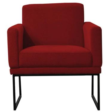 Imagem de Poltrona Decorativa Juliette Suede Com Armação Preta Metal