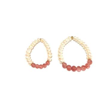 Imagem de Pulseira Armazem Rr Bijoux Mãe E Filha Pérolas Pedra Rosa