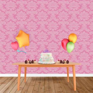 Imagem de Painel Retangular em Jacquard Rosa Bebê Medalhão - Jacquard Tradiciona