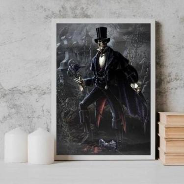 Imagem de Quadro Umbanda Exú Caveira 33X24Cm - Com Vidro Branca - Quadros On-Lin