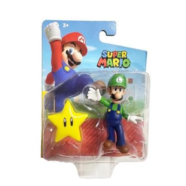Imagem de Super Mario - Boneco Luigi Com Super Star 6Cm - Sunny