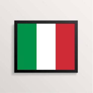 Imagem de Quadro Decorativo Bandeira Itália 33X24Cm - Com Vidro - Quadros On-Lin