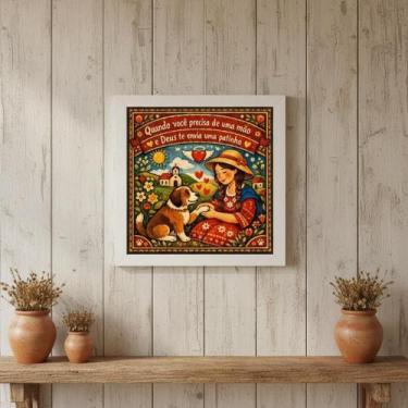 Imagem de Quadro Cachorrinho Enviado Por Deus 33X33 Mold Preta Vidro - Quadros O