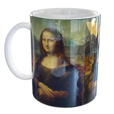 Imagem de Caneca Porcelana Monalisa - Pense Canecas, Branco