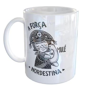 Imagem de Caneca Porcelana Nordestina Mulé Arretada - Pense Canecas, Branco