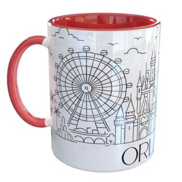 Imagem de Caneca Porcelana Orlando - Pense Canecas, Vermelho