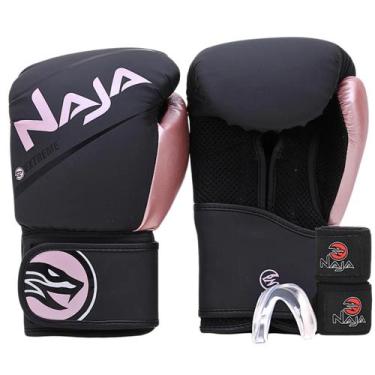 Imagem de Kit Luva De Boxe E Muay Thai Extreme + Bandagem 3m + Protetor Bucal - 
