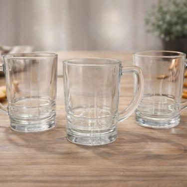 Imagem de Jogo de Canecas de Vidro para Suco e Café 3 Peças Rayan 175ml - MABEL 