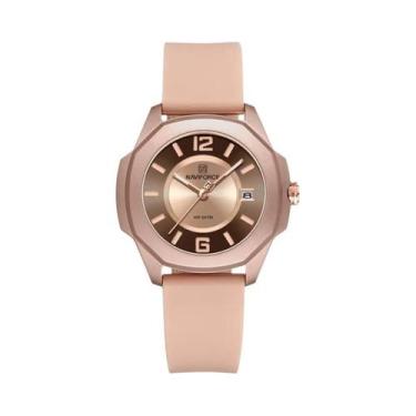 Imagem de Relógio De Moda Feminino NAVIFORCE 7107 Com Pulseira De Silicone, 5ATM