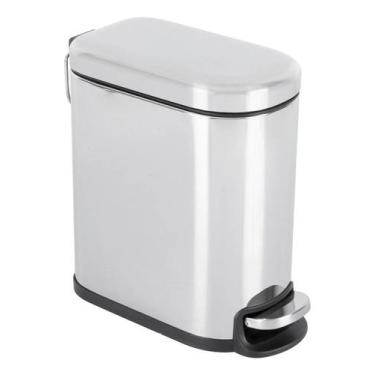 Imagem de Lixeira Banheiro Cromada 5l 26x20cm Inox - Brazil Home Living