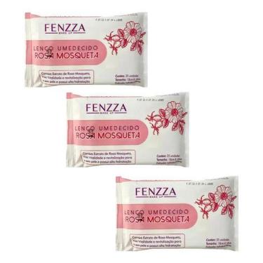 Imagem de Kit 3 Lenço Demaquilante Rosa Mosqueta Fenzza