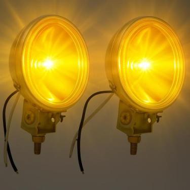 Imagem de Par Farol De neblina Auxiliar Fusca 50/86 Itamar Amarelo 9cm - Sem Mar