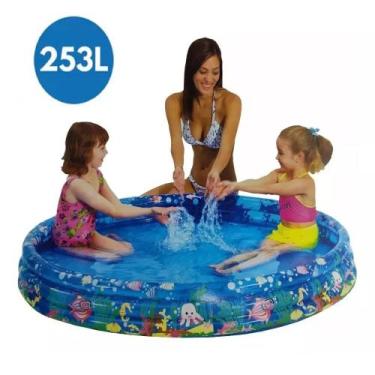 Imagem de Piscina Inflável Infantil Estampa Fundo do Mar 253 Litros  - Wellmix