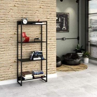 Imagem de Estante Multiuso 4 Prateleiras 60CMX146CM Dynamica Preto/Ônix - Compac