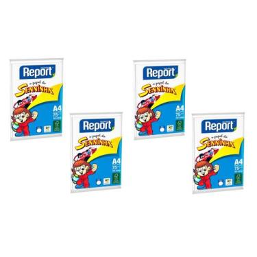 Imagem de Kit 4 Pacotes de Papel Sulfite Senninha Suzano  100F A4 - Report