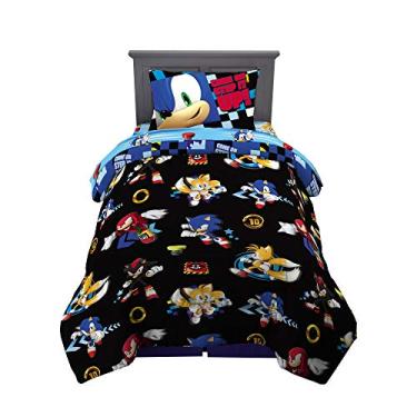 Imagem de Conjunto de edredom e lençol da Franco, Sonic the Hedgehog, 4 Piece Twin Size, 1