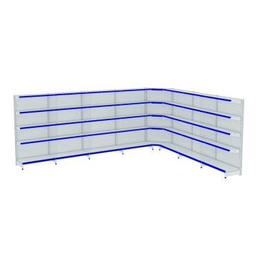 Imagem de Gondola Parede 170 Amapa Flex Kit 7 Metros 1 Canto Branco PE