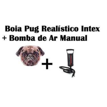 Imagem de Boia Colchão Piscina Pug + Bomba De Ar - Intex
