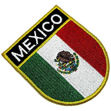 Imagem de BP0050ET 01 BR44 Bandeira país México Patch Bordada passar a ferro ou costura
