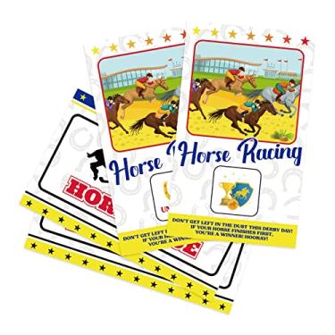Imagem de TOIcube Kentucky Horse Derby Scratch Off Cards - Horse Racing Fortune Games Supplies Activity 44players