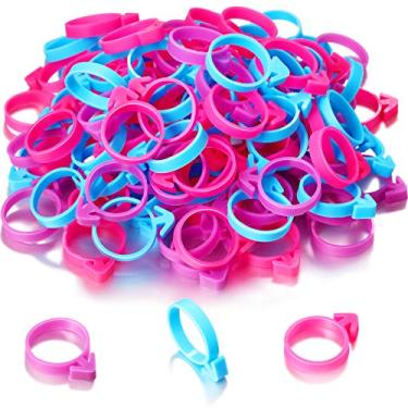 Imagem de 120 peças de saco de confeitar laços de silicone para decoração de cupcakes, biscoitos e pastelaria, 3 cores (rosa, azul, roxo)