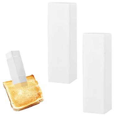 Imagem de 2 pçs suporte de manteiga bastões de plástico manteiga manteiga dispensador de manteiga bastão suporte de manteiga de milho recipiente de manteiga dispensador de manteiga para espalhar manteiga em panelas, pratos de assar waffles de torradas