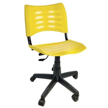 Imagem de Cadeira Iso Secretária Giratória Plástica Amarela Para Escritório - St