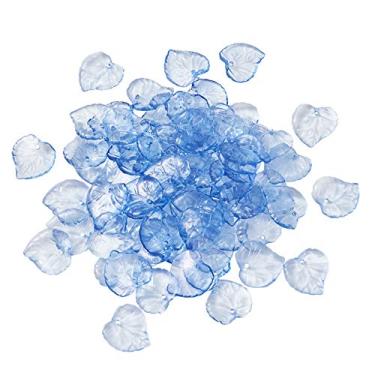 Imagem de Pingente Craftdady 100 peças de folha de acrílico azul transparente 15 x 15 mm com orifício de 1,5 mm para fazer joias faça-você-mesmo