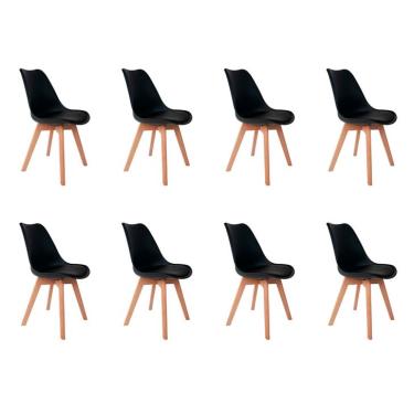 Imagem de Conjunto com 8 Cadeiras Saarinen Wood Preto
