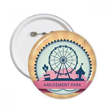 Imagem de Parque de diversões com padrão de roda-gigante preto, broches, decoração de roupas, 5 peças, presente