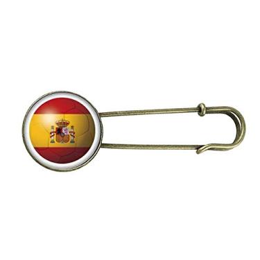 Imagem de Broche de metal retrô com bandeira nacional da Espanha de futebol americano