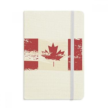 Imagem de Caderno com estampa preta e vermelha com sabor do Canadá, capa dura de tecido, diário clássico