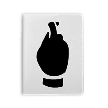 Imagem de Caderno com silhueta de gesto, estampa preta, capa de goma