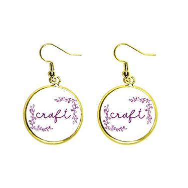 Imagem de Craftsman Craftsman Craftsmanship Anel Moldura Orelha Pingente Dourado Brinco Joia Feminina