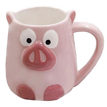 Imagem de Caneca de café de cerâmica 3D para fruta/trabalho manual de animais - Porco/Panda/raposa/morango/abacaxi e sereia