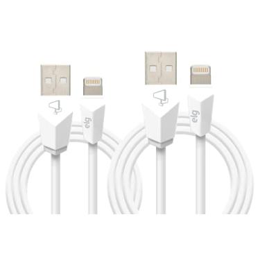 Imagem de COMBO 2 EM 1 - CABO APPLE LIGHTNING 1M + 2M - RECARGA/SINCRONIZAÇÃO - BRANCO - CMB812WH - ELG, Elg, CMB812WH, Branco