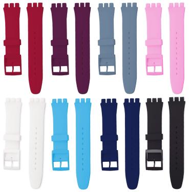 Imagem de Gosear-ajustável Soft Silicone Watch Strap  pulseira para Swatch Relógios  banda de substituição