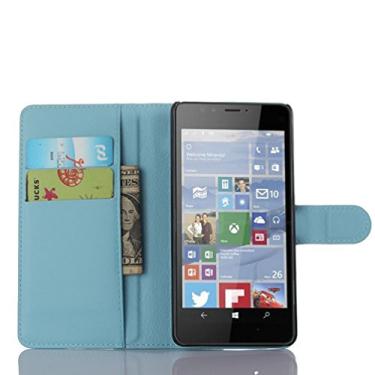 Imagem de Capa para Microsoft Nokia Lumia 950 de couro PU com suporte carteira flip para Microsoft Nokia Lumia 950, capa de proteção de telefone estilo empresarial, capa com [compartimentos para dinheiro e