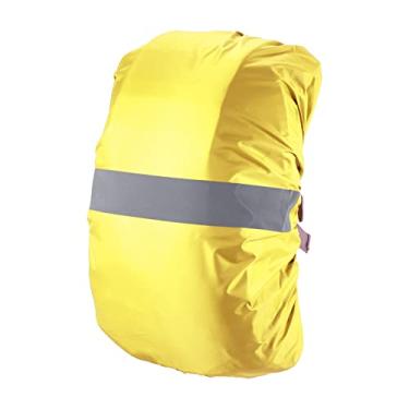 Imagem de PATIKIL Capa de chuva impermeável 40-50L, capa de mochila antiderrapante com alça refletiva, permanece seca para caminhadas, acampamento, caça, M, amarelo