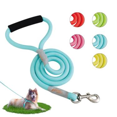 Imagem de ZOOLAND Coleira para cães de 1,5 m com alças acolchoadas confortáveis para cães pequenos, médios e grandes, filhotes, Laisse Pour Chien (1,5 m - 0,9 cm (pacote com 1) Bule M)