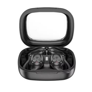 Imagem de Fones de Ouvido Bluetooth v5.3 de Condução de Ar, à Prova d'Água, com Microfone e Cancelamento de Ruído. Tecnologia TWS para uma Experiência Sem Fios Discreto e Confortável (Preto)