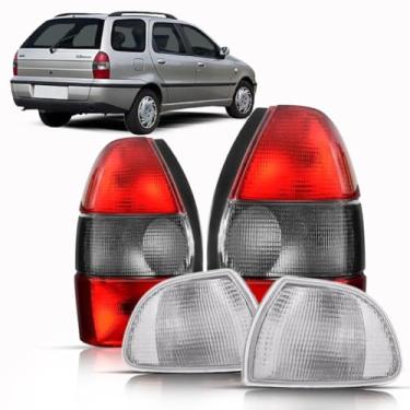 Imagem de Par Lanterna Traseira Palio Weekend Fumê + Piscas Cristal 1997 à 2000