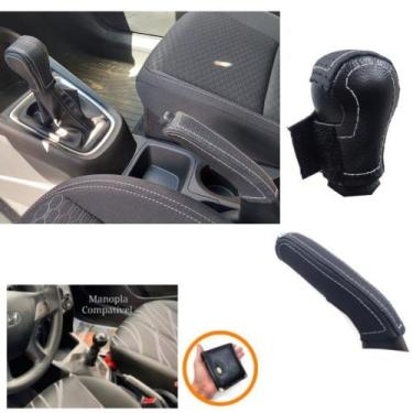 Imagem de Capa revestimento em Couro Manopla de Câmbio e alavanca freio de mão h